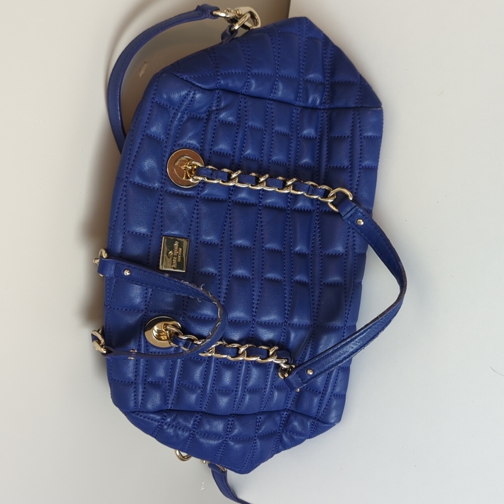 kate spade Quilted Royal Blue Chain-Handle Crossbody Bag